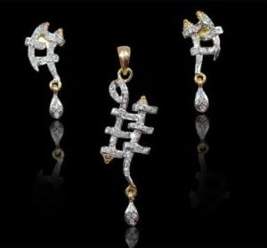 American Diamond Locket Set-ADL3J